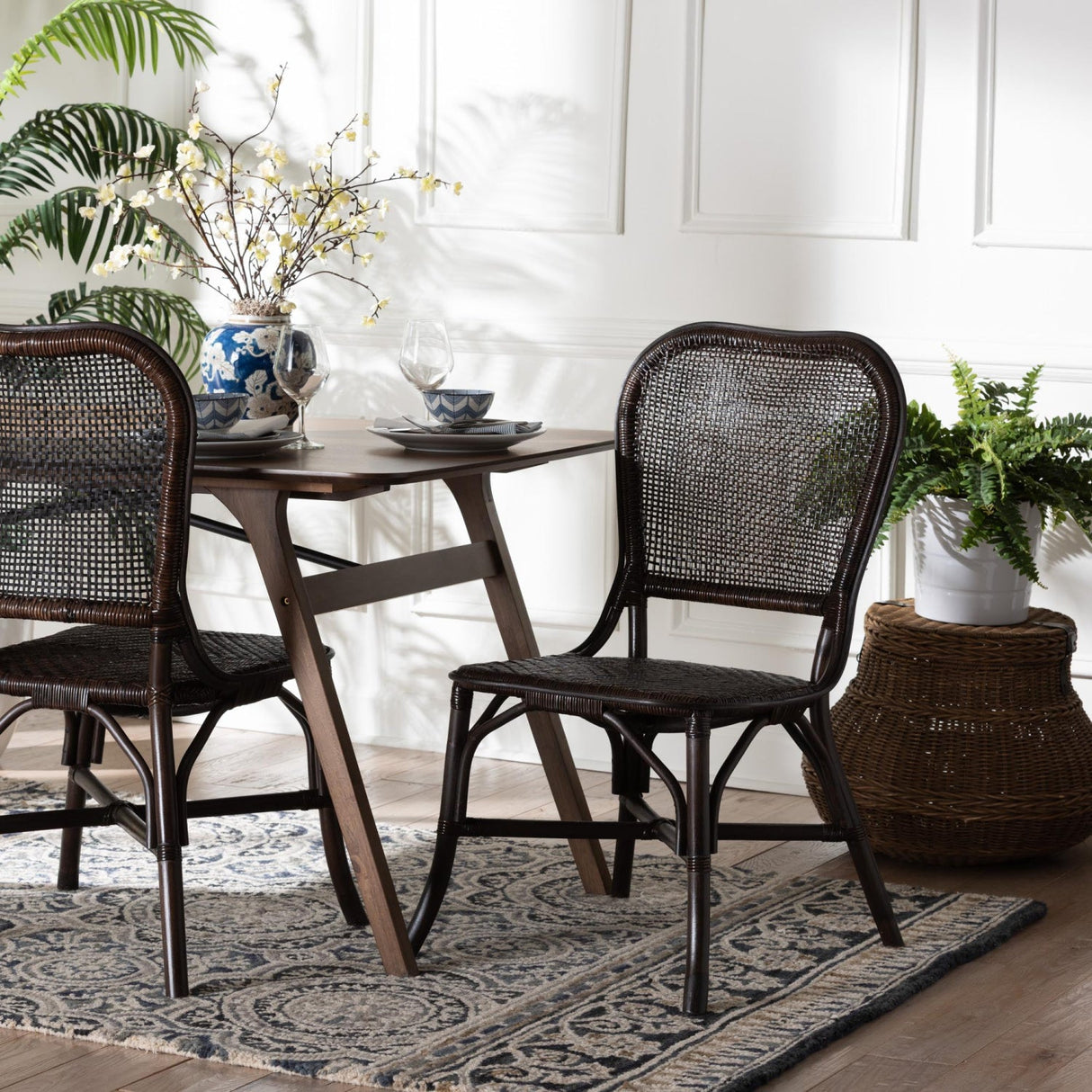 Modern European furniture - Latticed Back Rattan Dining Chair - www.oroa.com