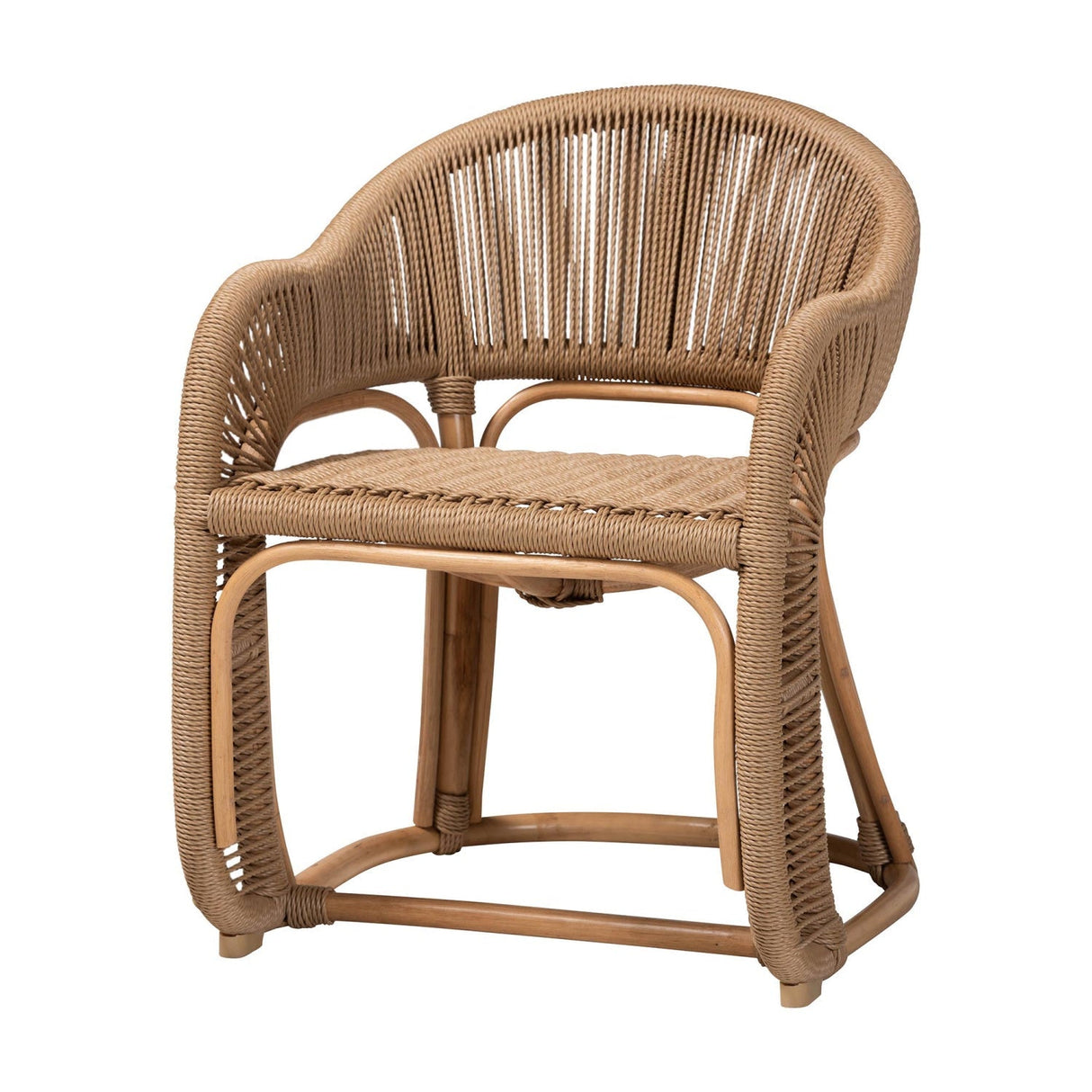 Modern European furniture - Rattan Indoor/Outdoor Barrel-Back Accent Chair - www.oroa.com