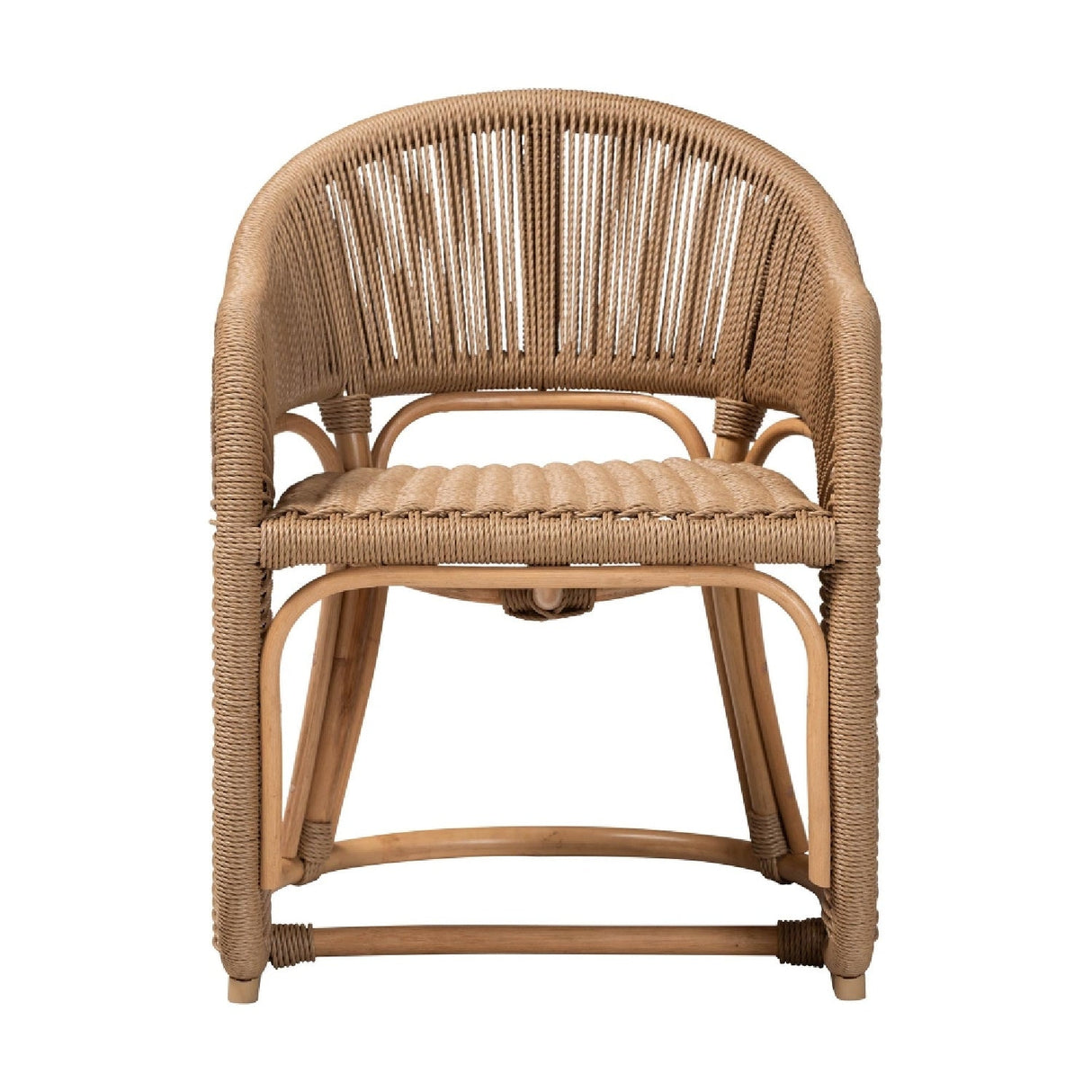 Modern European furniture - Rattan Indoor/Outdoor Barrel-Back Accent Chair - www.oroa.com