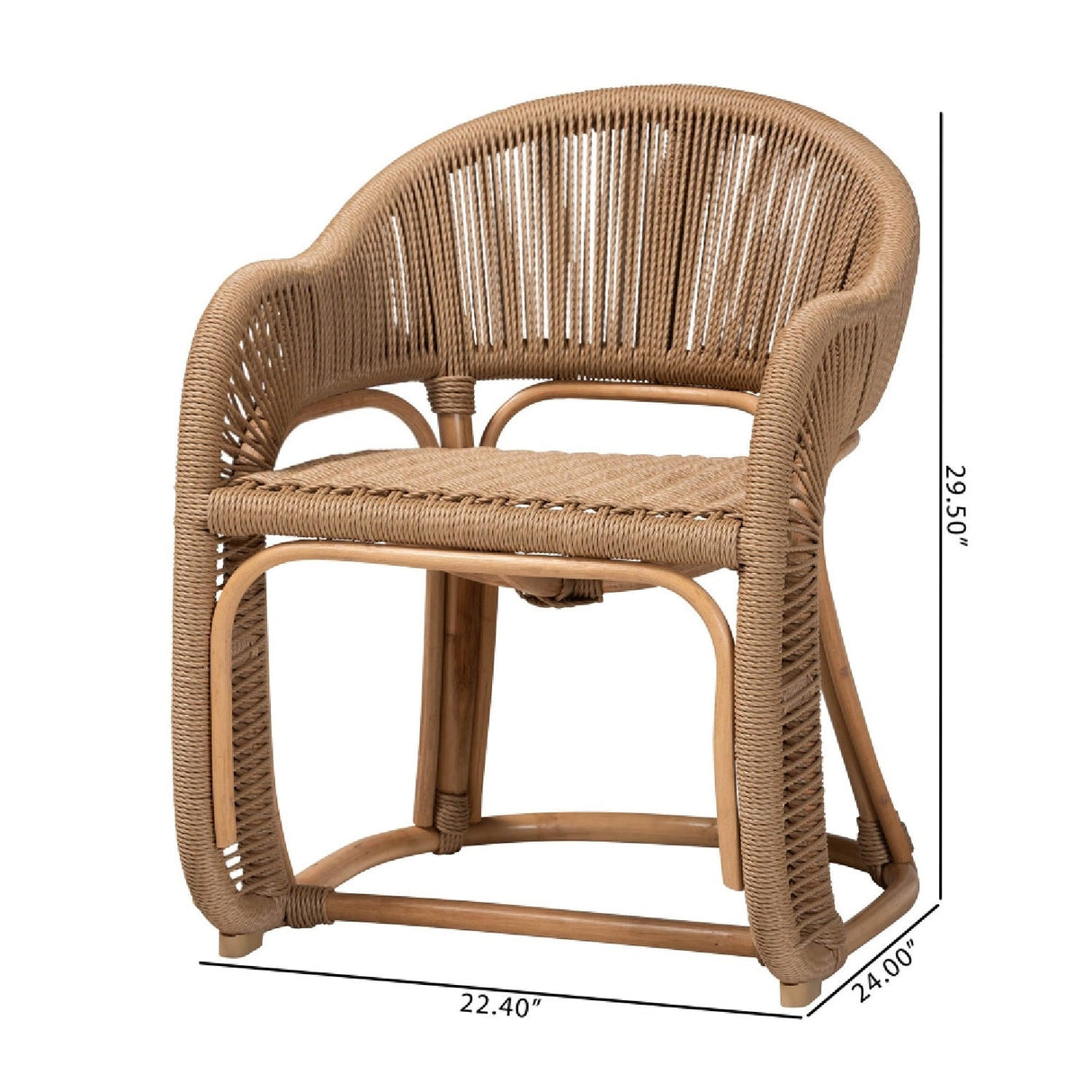 Modern European furniture - Rattan Indoor/Outdoor Barrel-Back Accent Chair - www.oroa.com