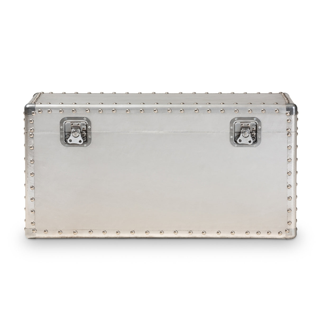 Modern European furniture - Silver Metal Storage Trunk - www.oroa.com
