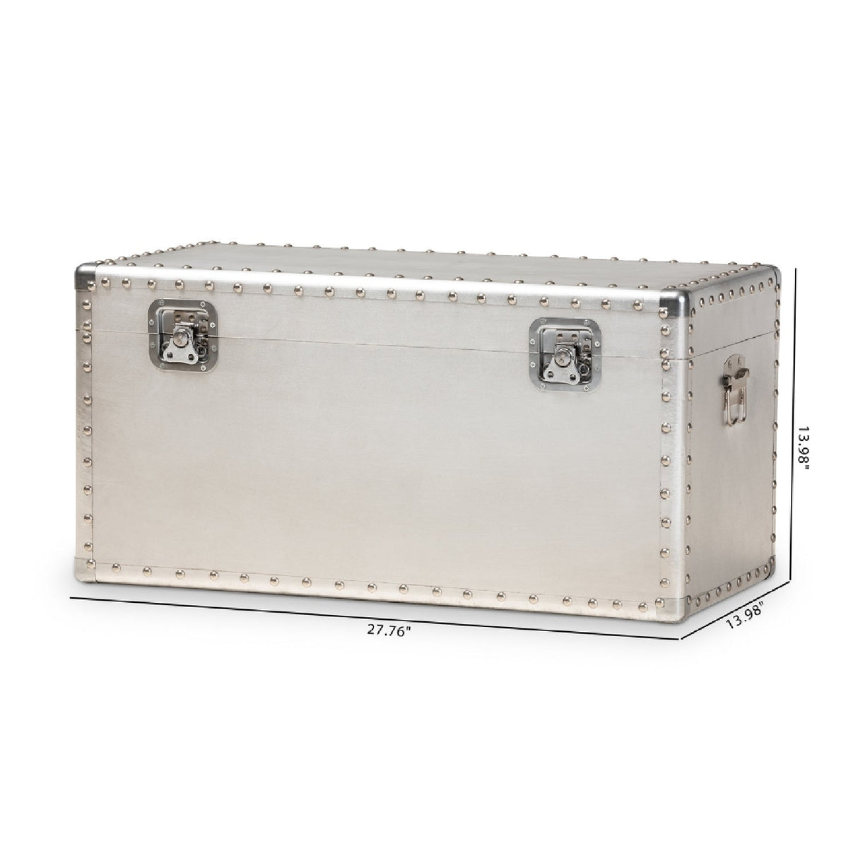Modern European furniture - Silver Metal Storage Trunk - www.oroa.com
