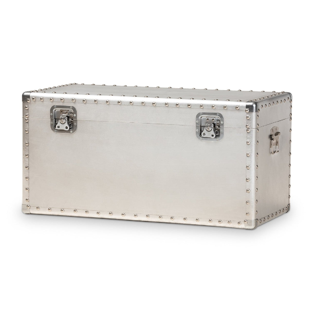 Modern European furniture - Silver Metal Storage Trunk - www.oroa.com