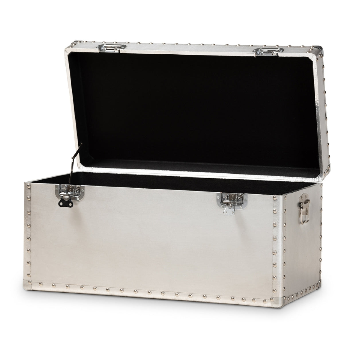 Modern European furniture - Silver Metal Storage Trunk - www.oroa.com