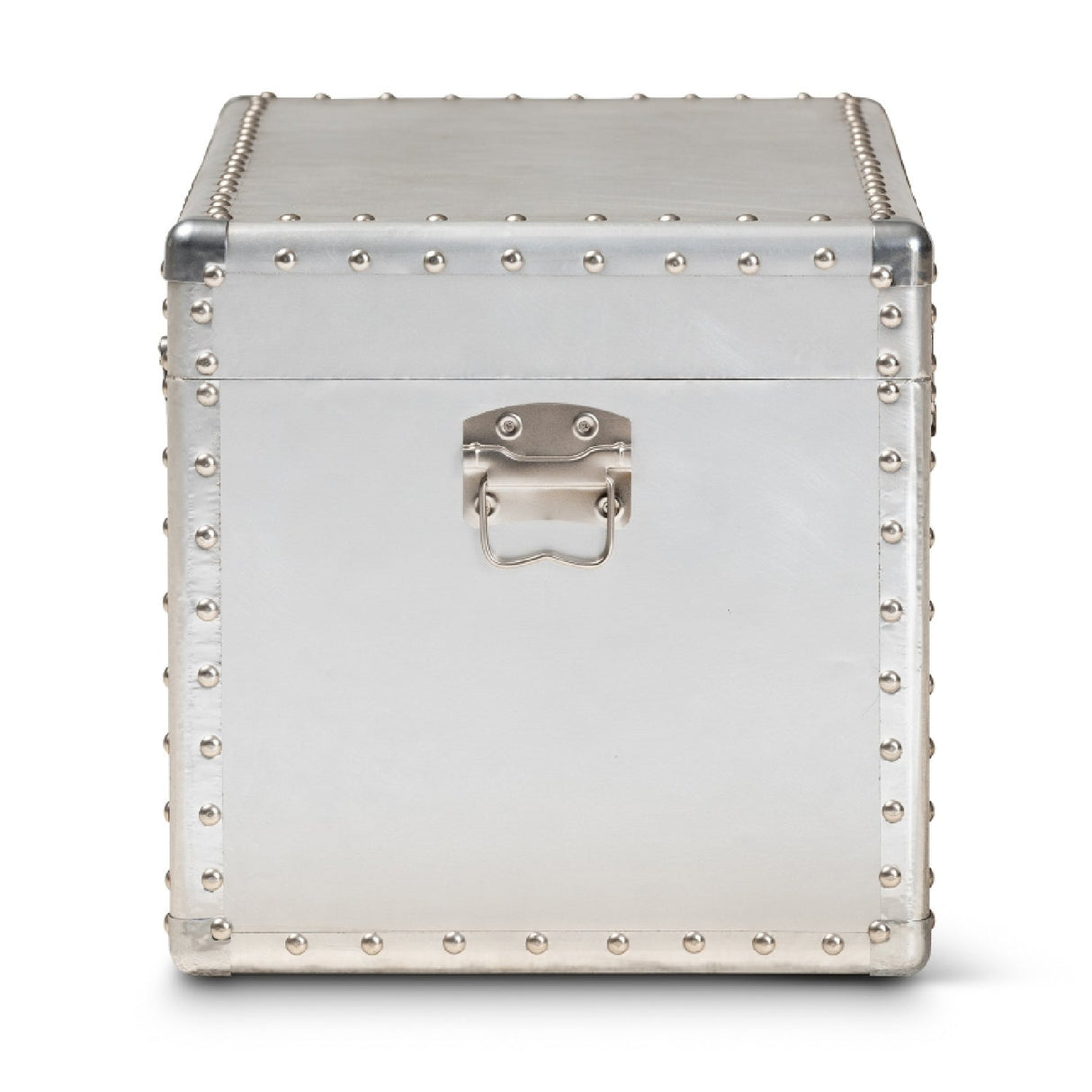 Modern European furniture - Silver Metal Storage Trunk - www.oroa.com