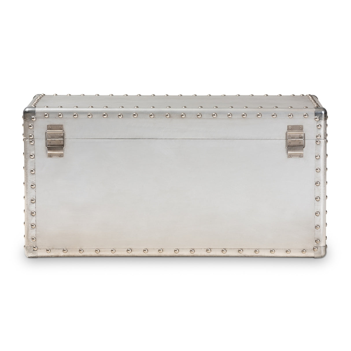 Modern European furniture - Silver Metal Storage Trunk - www.oroa.com