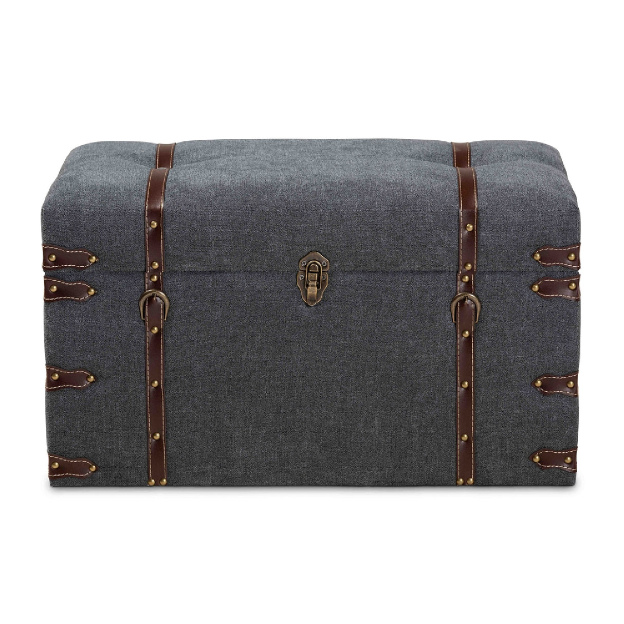 Modern European furniture - Gray Upholstered Storage Ottoman - www.oroa.com