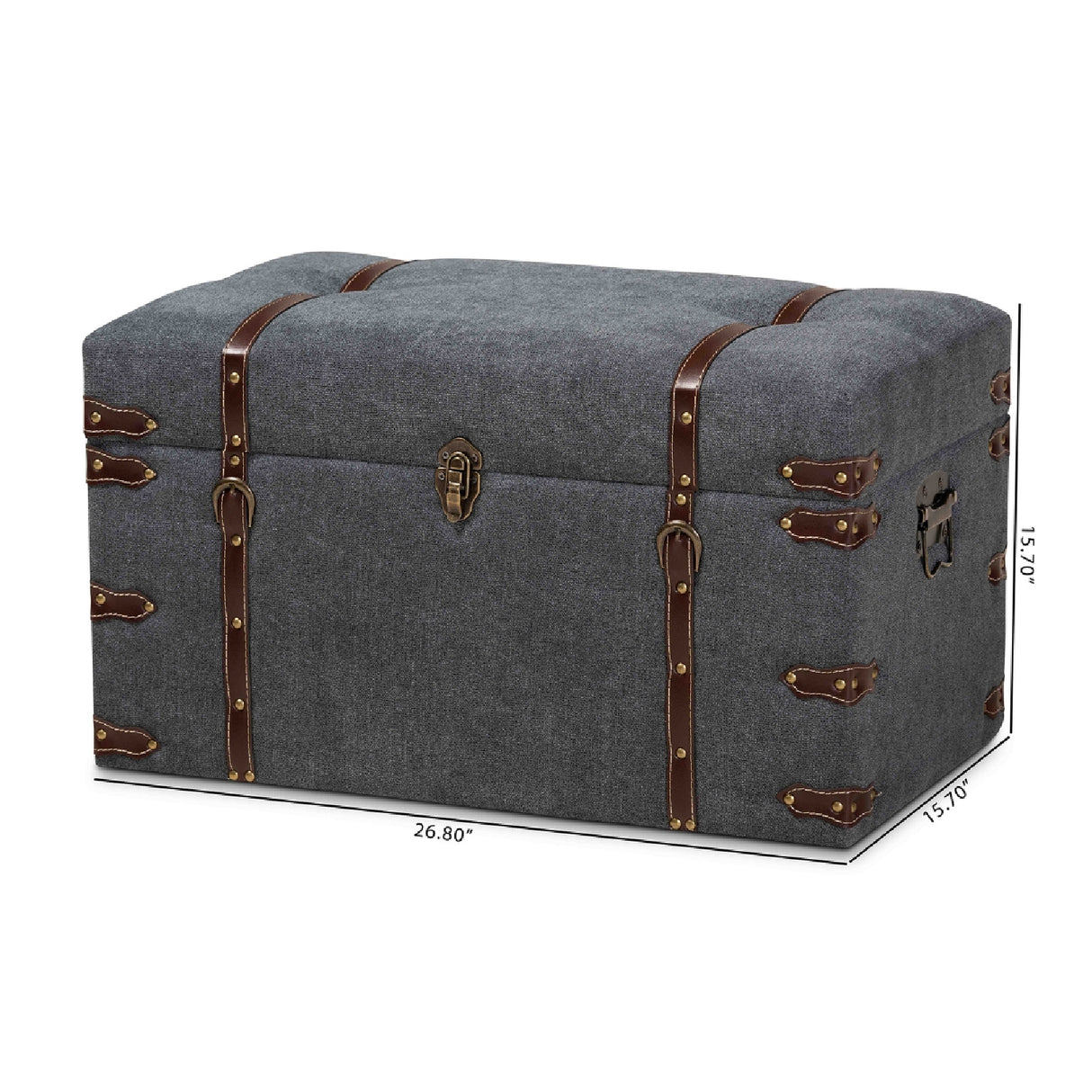 Modern European furniture - Gray Upholstered Storage Ottoman - www.oroa.com