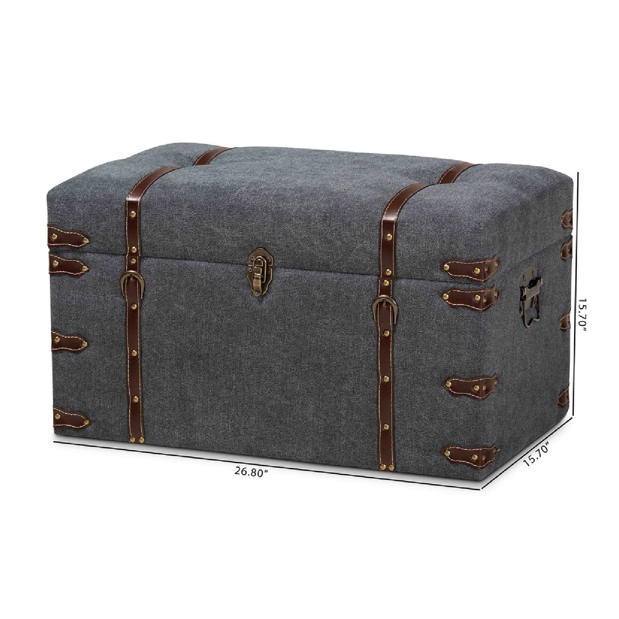 Modern European furniture - Gray Upholstered Storage Ottoman - www.oroa.com