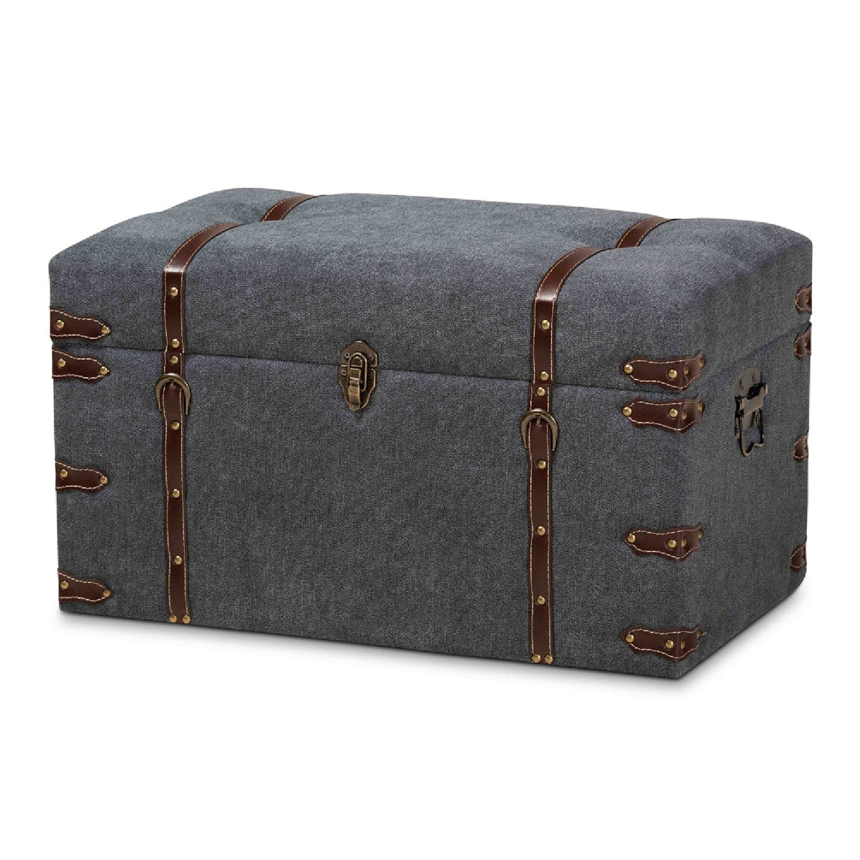 Modern European furniture - Gray Upholstered Storage Ottoman - www.oroa.com
