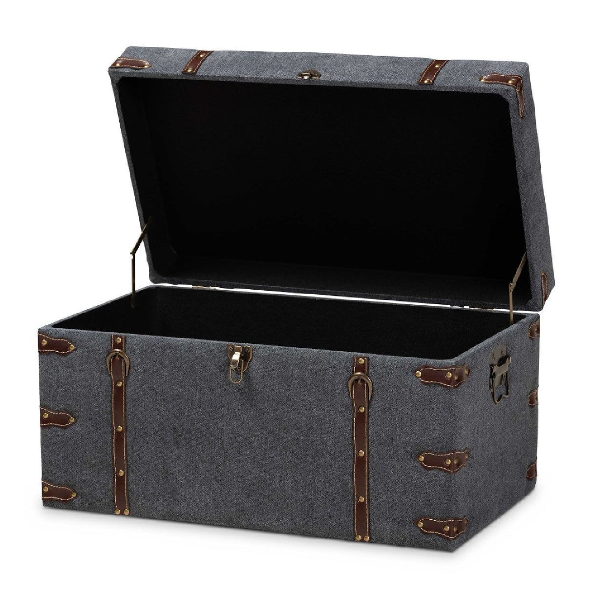Modern European furniture - Gray Upholstered Storage Ottoman - www.oroa.com