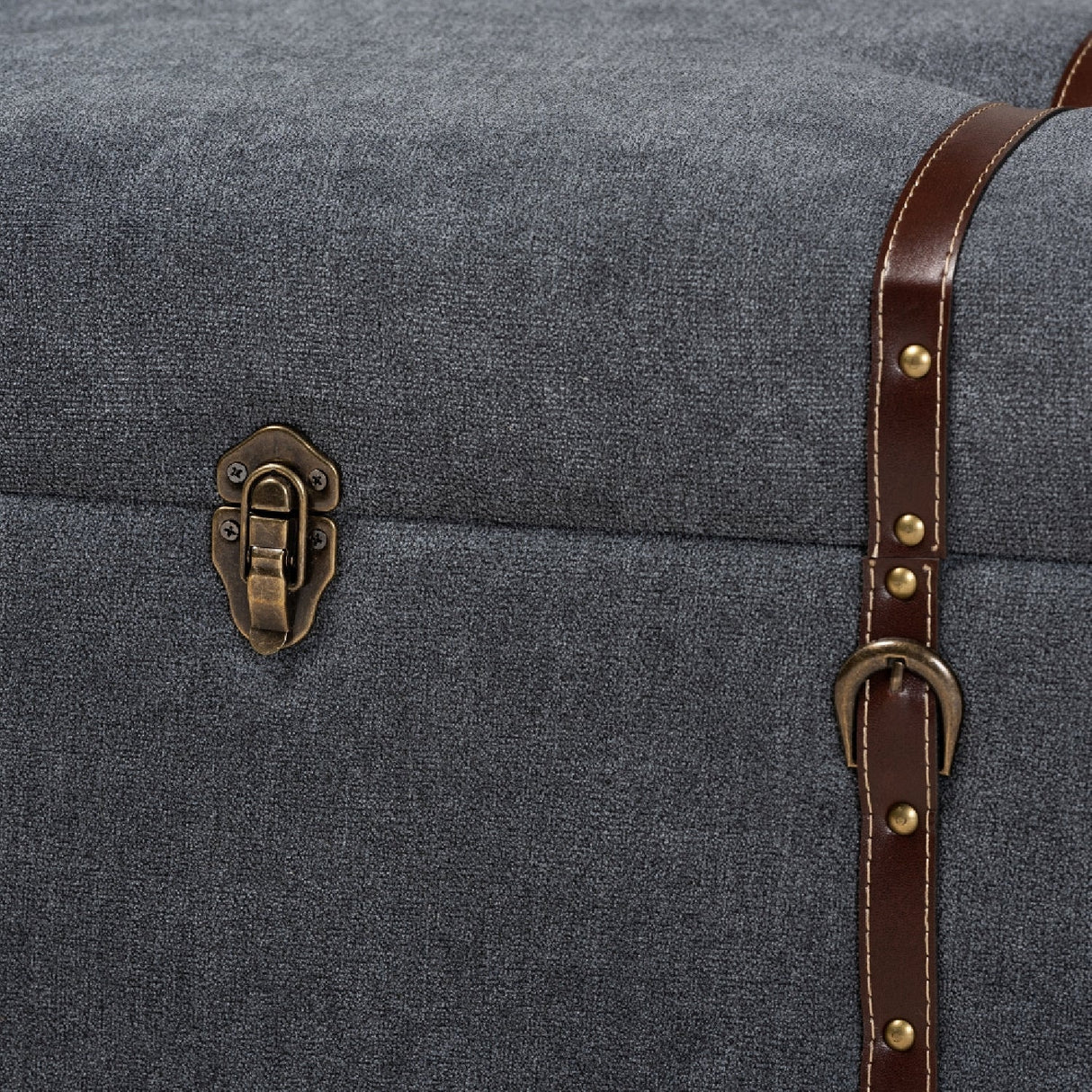 Modern European furniture - Gray Upholstered Storage Ottoman - www.oroa.com