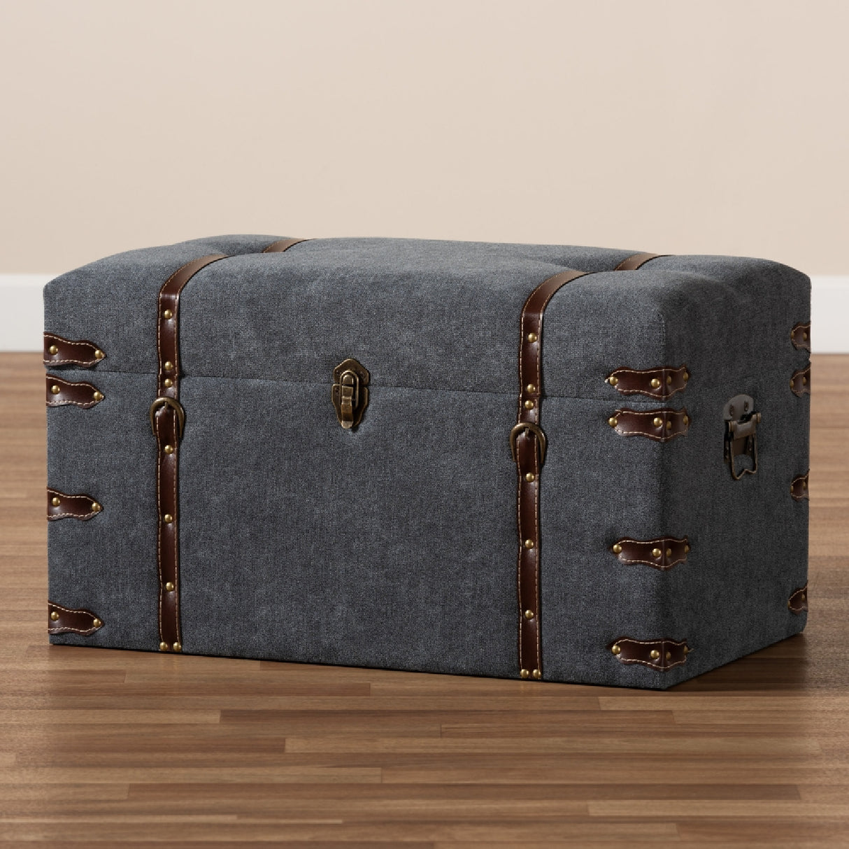 Modern European furniture - Gray Upholstered Storage Ottoman - www.oroa.com