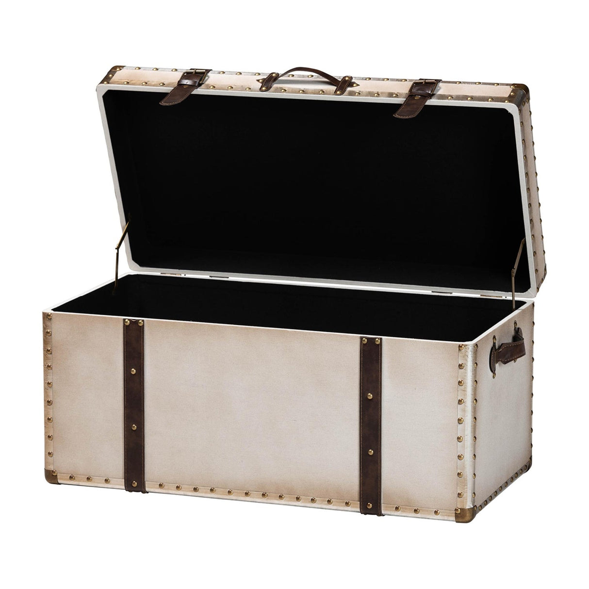 Modern European furniture - Vintage White Canvas Storage Trunk - www.oroa.com