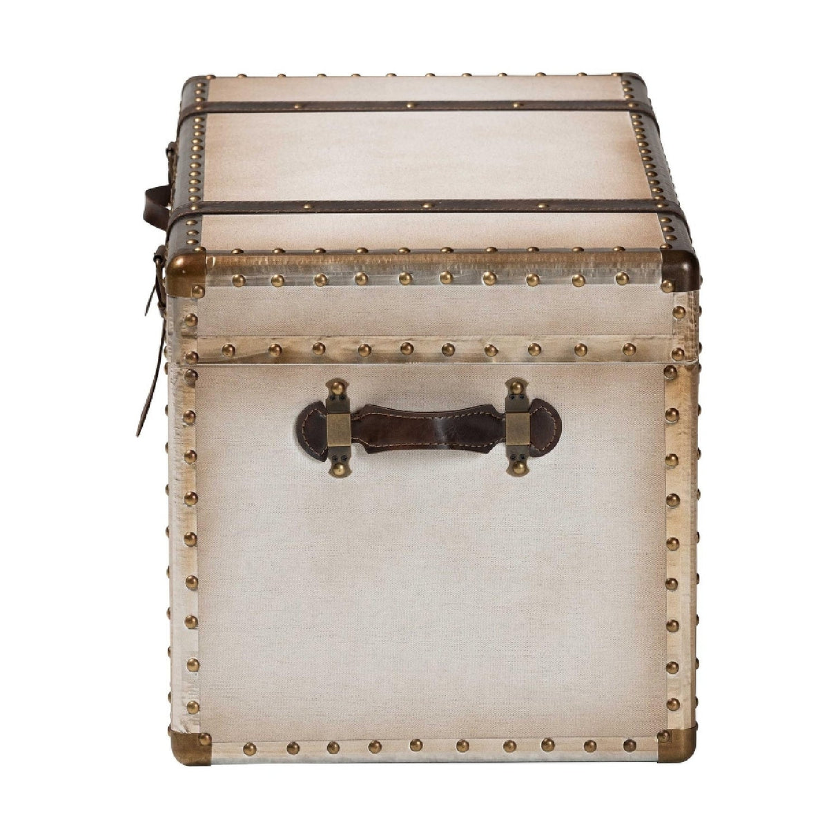 Modern European furniture - Vintage White Canvas Storage Trunk - www.oroa.com