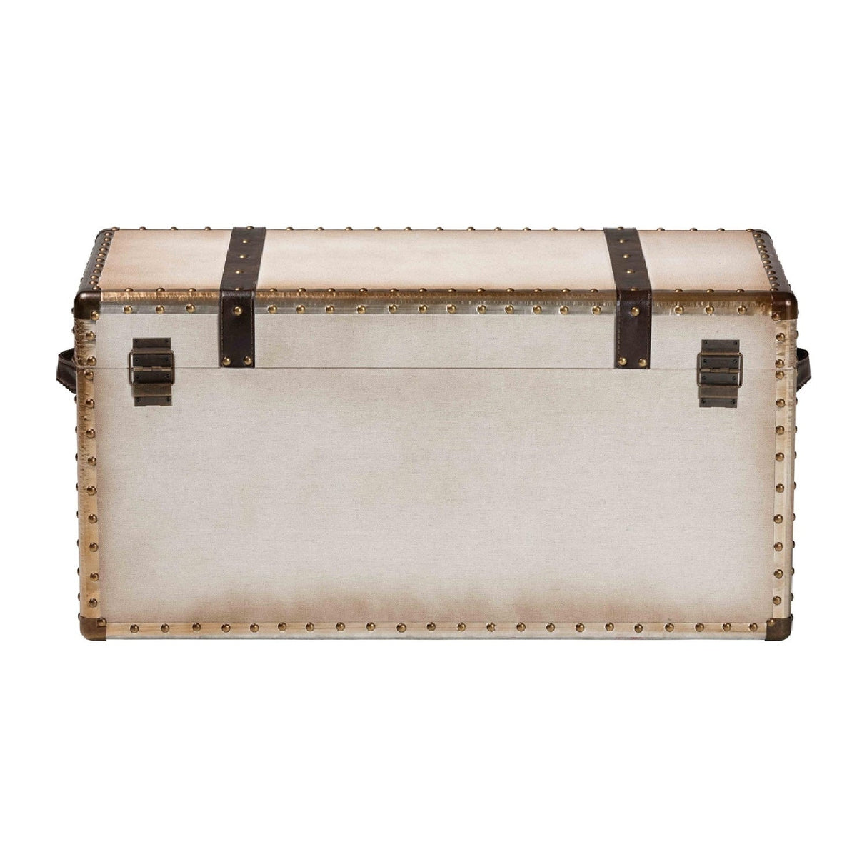 Modern European furniture - Vintage White Canvas Storage Trunk - www.oroa.com