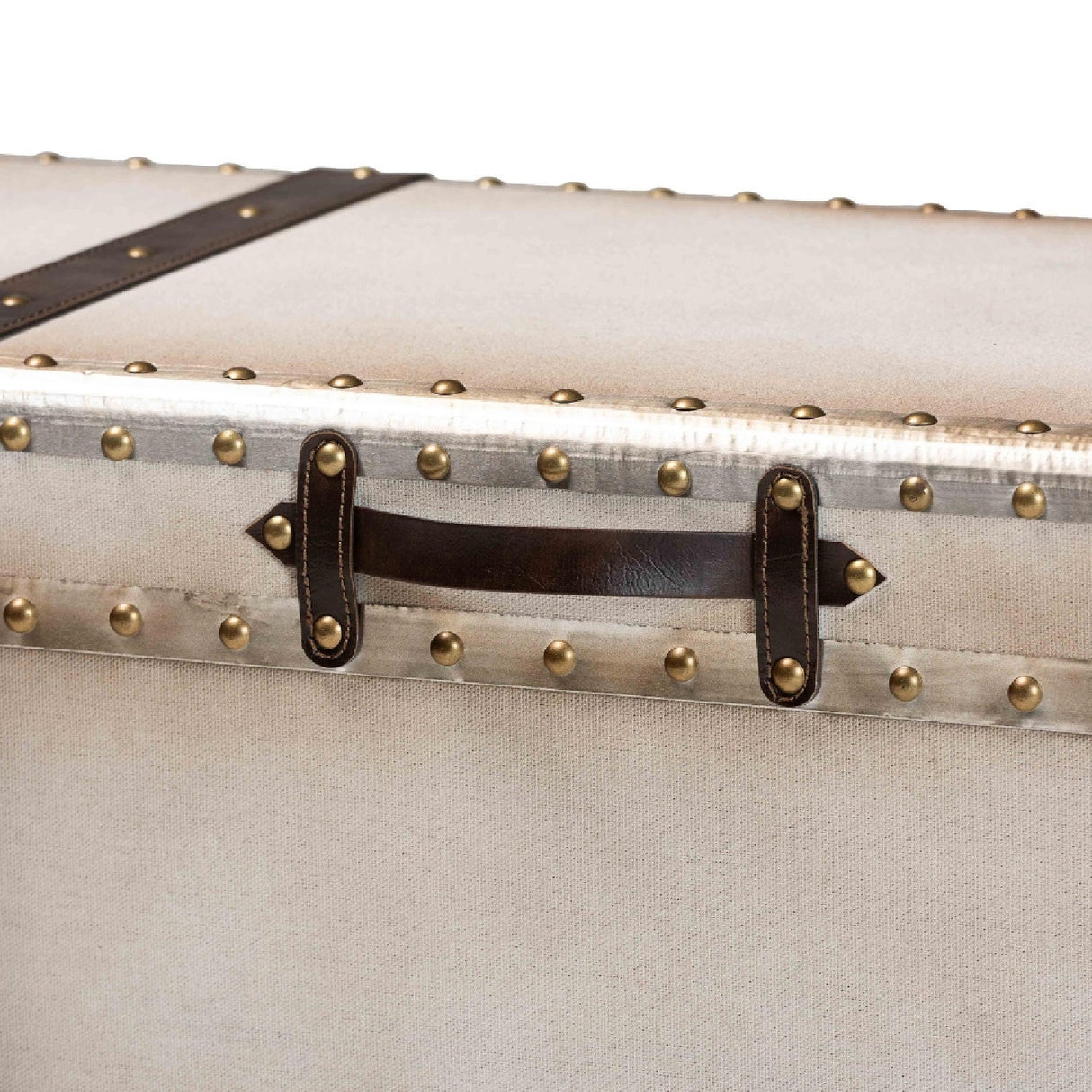 Modern European furniture - Vintage White Canvas Storage Trunk - www.oroa.com