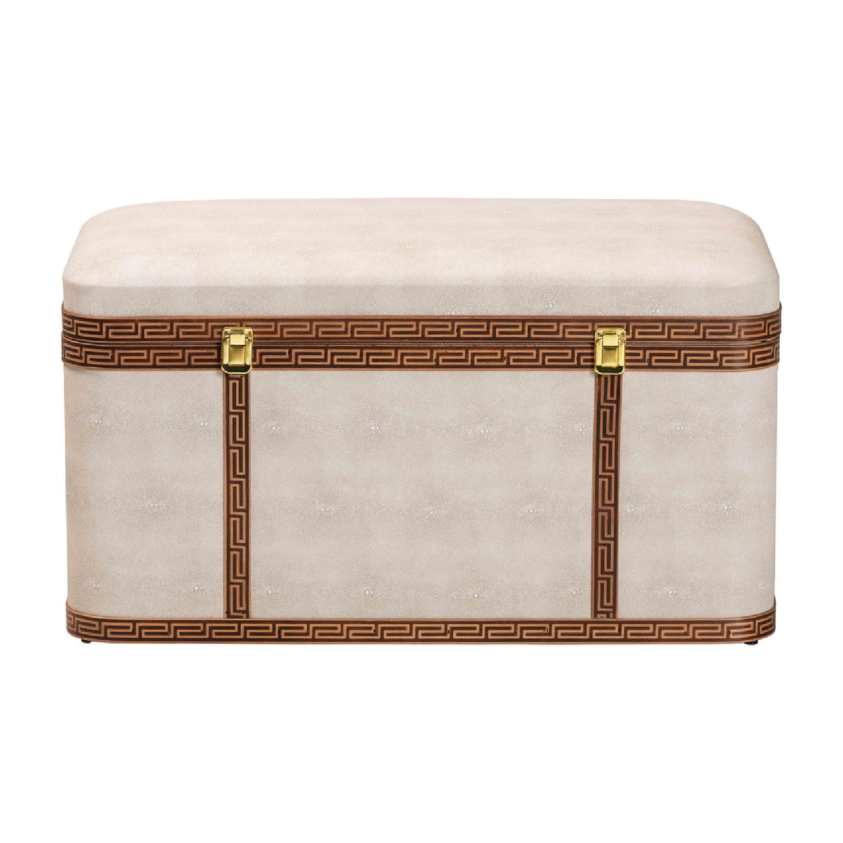 Modern European furniture - Beige Shagreen Look Storage Trunk - www.oroa.com