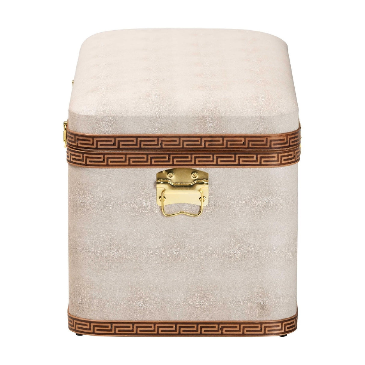 Modern European furniture - Beige Shagreen Look Storage Trunk - www.oroa.com