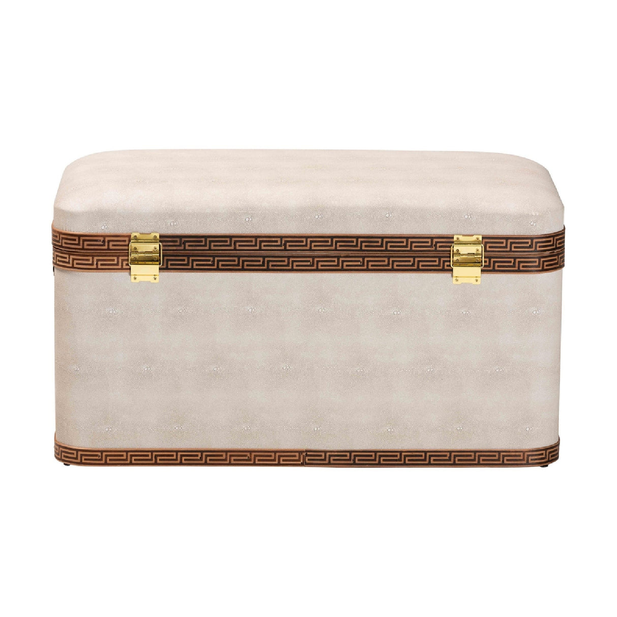 Modern European furniture - Beige Shagreen Look Storage Trunk - www.oroa.com