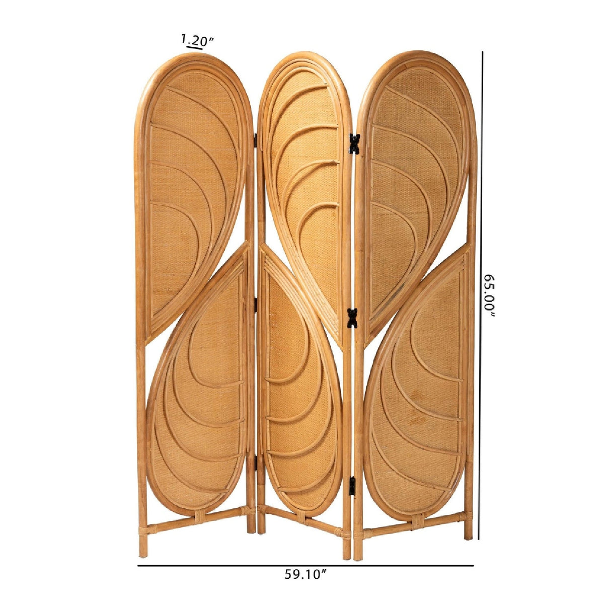 Modern European furniture - Rattan Tri-Fold Room Divider - www.oroa.com