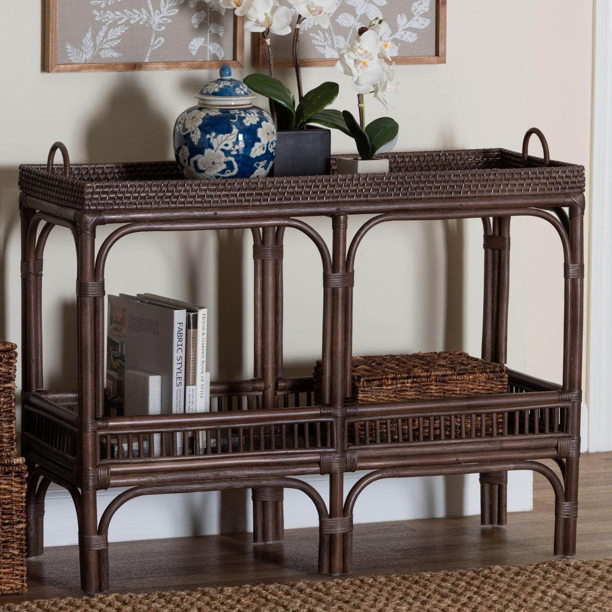 Modern European furniture - Woven Rattan Console Table - www.oroa.com