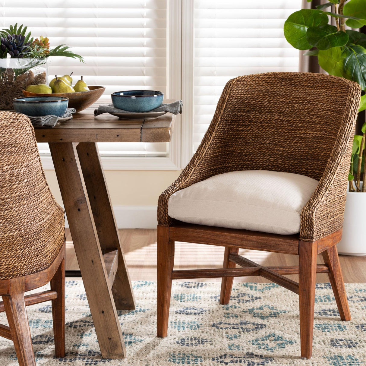 Modern European furniture - Woven Seagrass Dining Chair - www.oroa.com