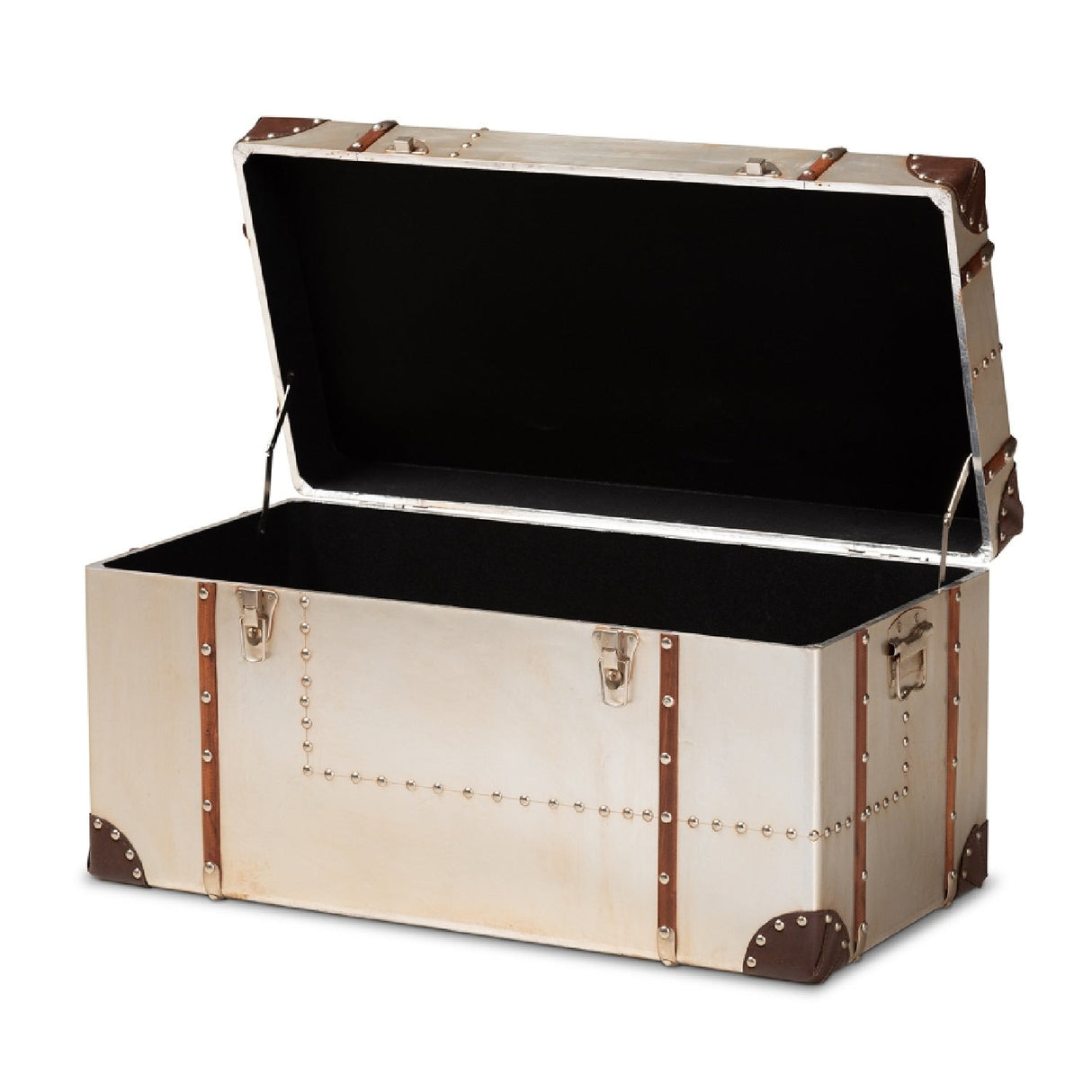 Modern European furniture - Silver Vintage Storage Trunk - www.oroa.com