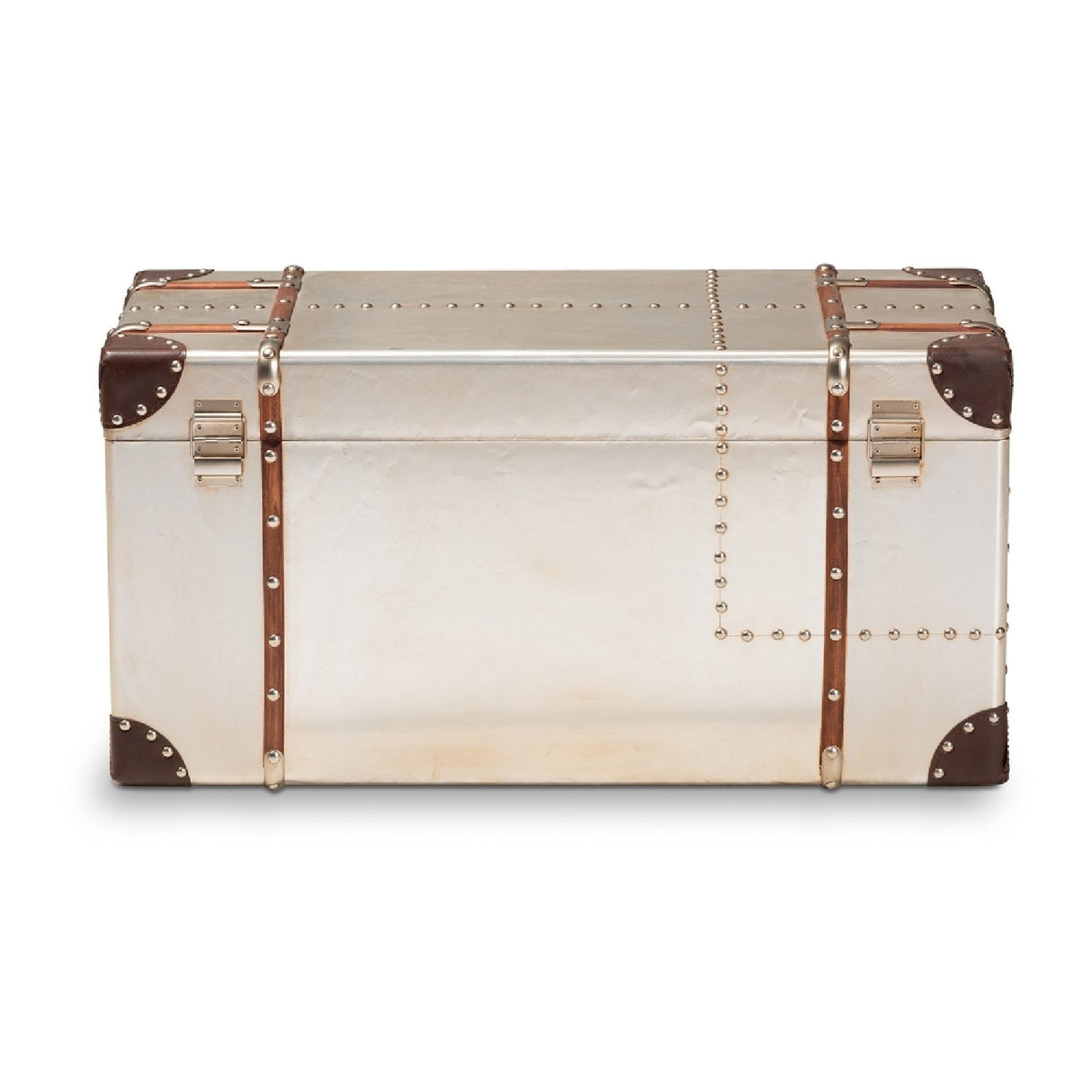 Modern European furniture - Silver Vintage Storage Trunk - www.oroa.com