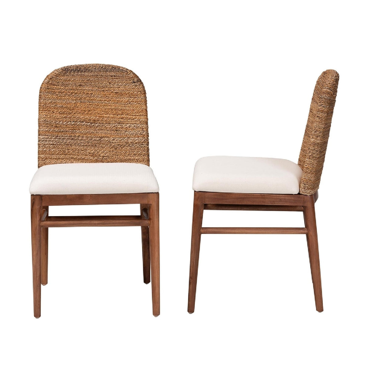 Modern European furniture - Acacia Wood Seagrass Dining Chairs (2) - www.oroa.com
