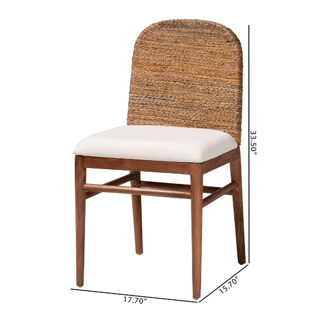 Modern European furniture - Acacia Wood Seagrass Dining Chairs (2) - www.oroa.com