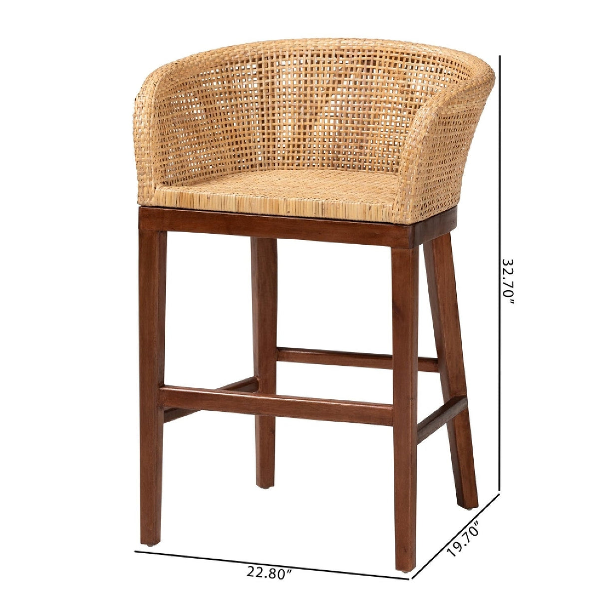 Modern European furniture - Curved Rattan Counter Stool - www.oroa.com
