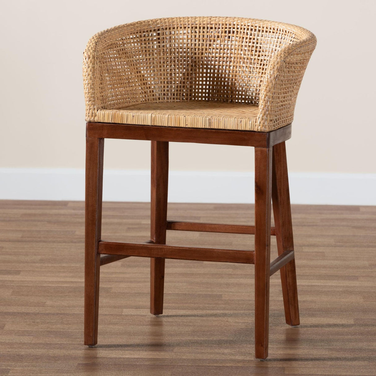 Modern European furniture - Curved Rattan Counter Stool - www.oroa.com
