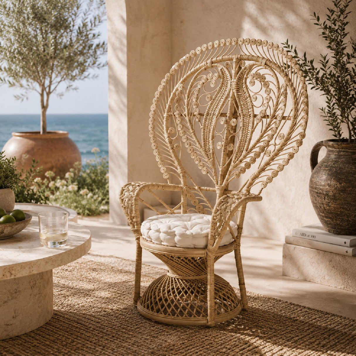 Modern European furniture - Rattan Indoor Semi Outdoor Peacock Accent Chair - www.oroa.com
