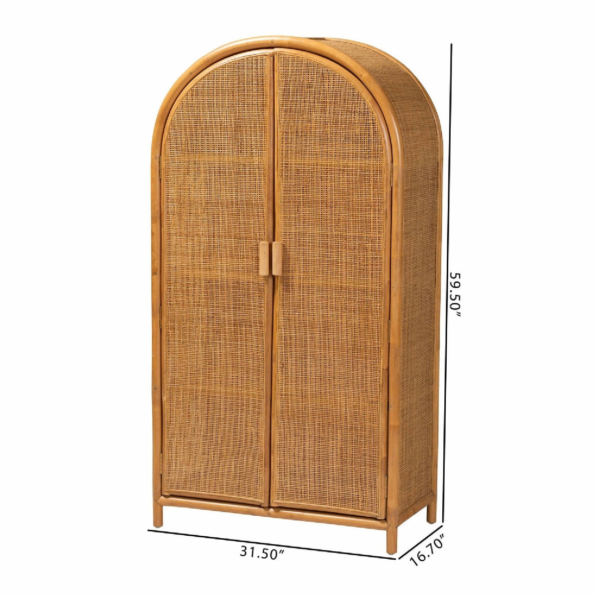 Modern European furniture - Arched Rattan 2-Door Cabinet - www.oroa.com