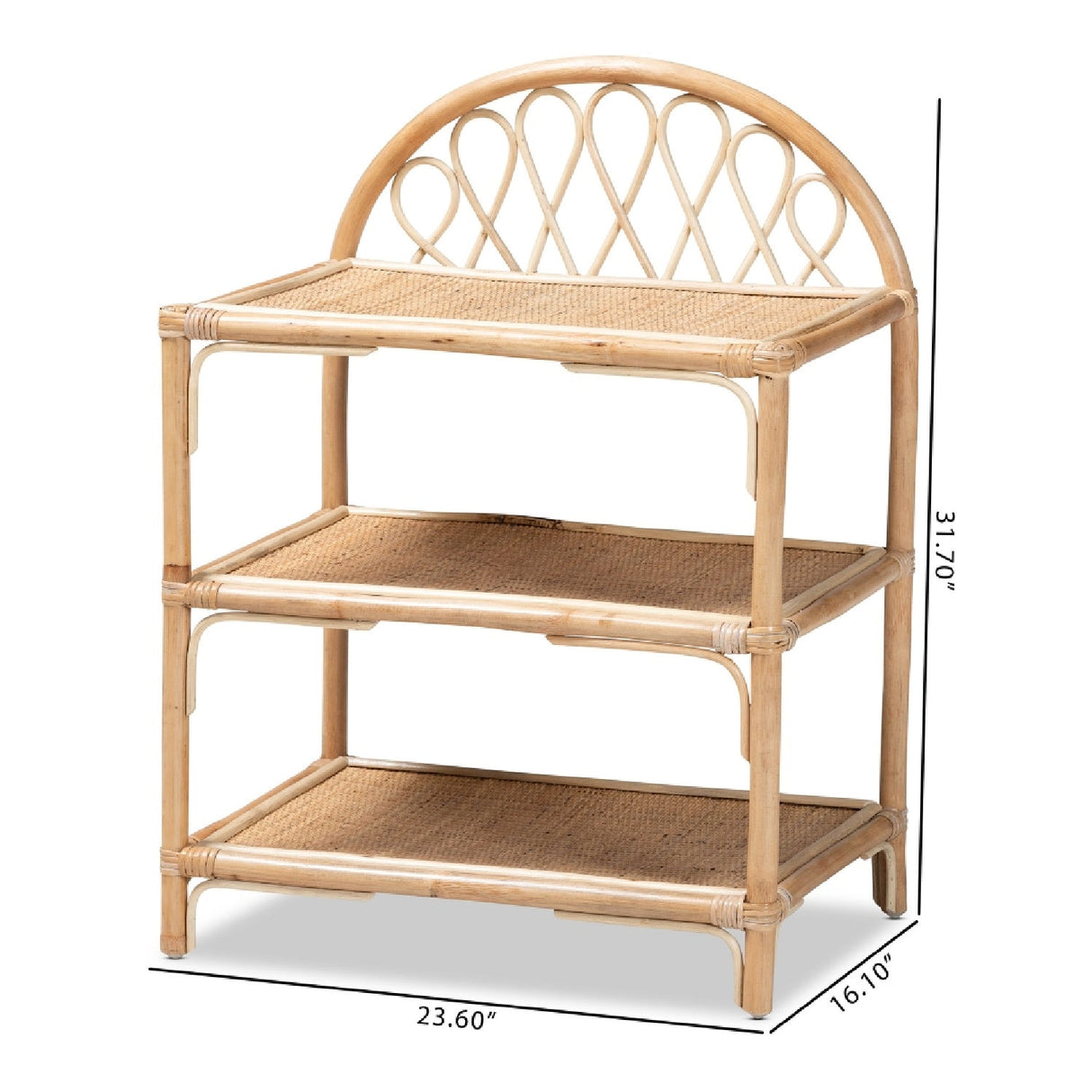 Modern European furniture - Natural Rattan 3-Tier Shelf - www.oroa.com