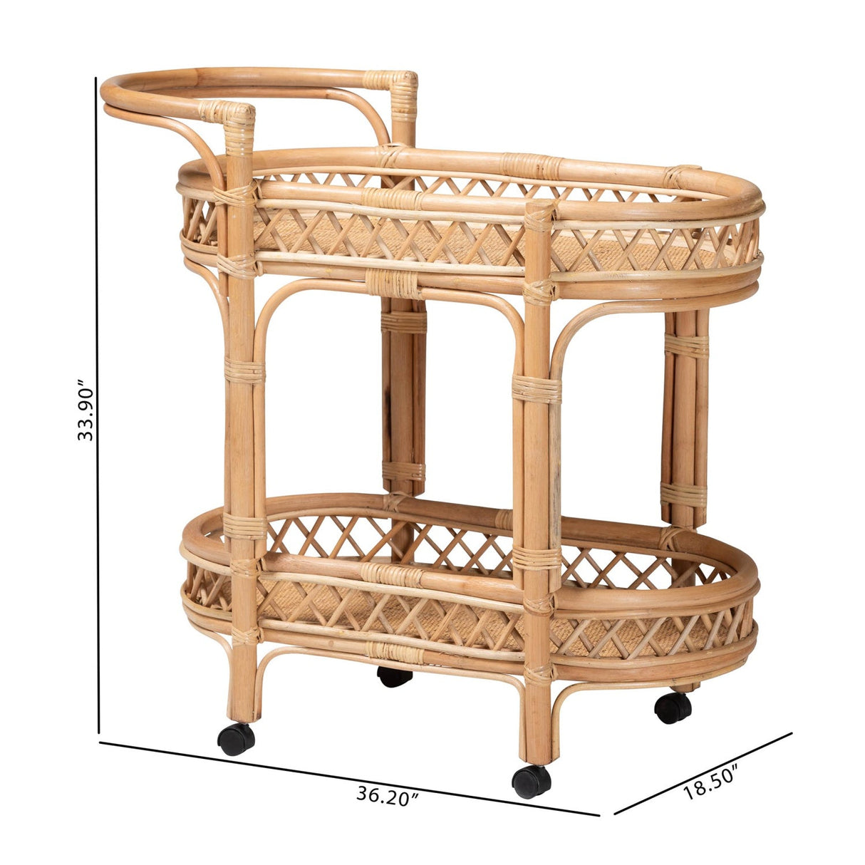 Modern European furniture - Natural Rattan Indoor/Outdoor Kitchen Cart - www.oroa.com