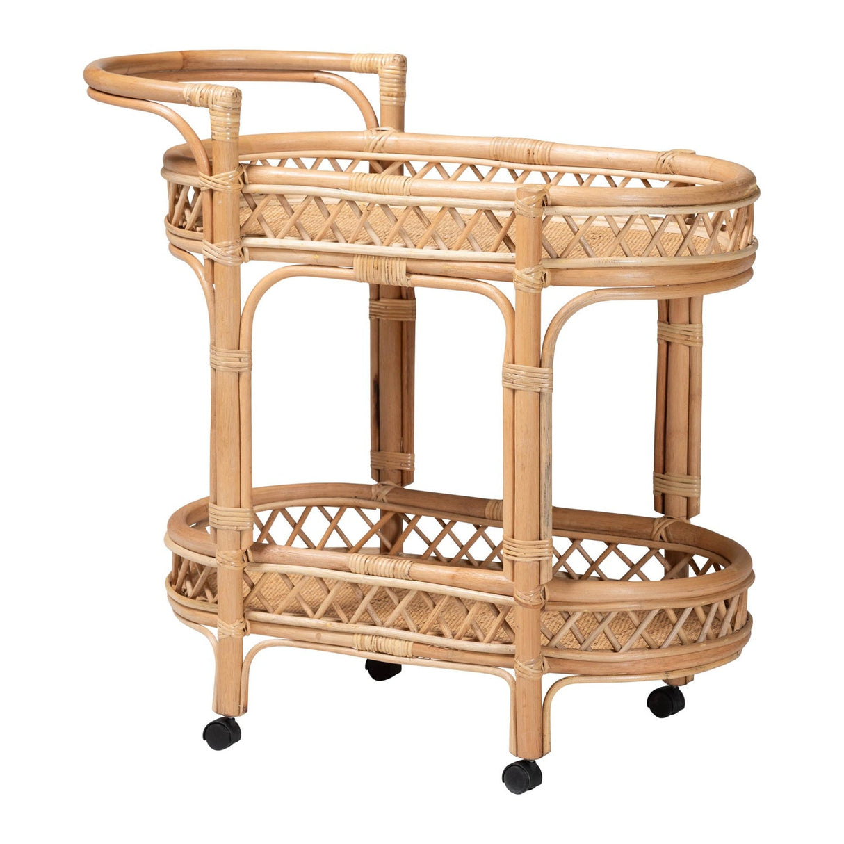 Modern European furniture - Natural Rattan Indoor/Outdoor Kitchen Cart - www.oroa.com