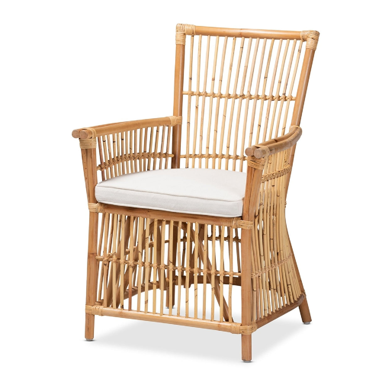 Modern European furniture - Padded Seat Rattan Accent Chair - www.oroa.com