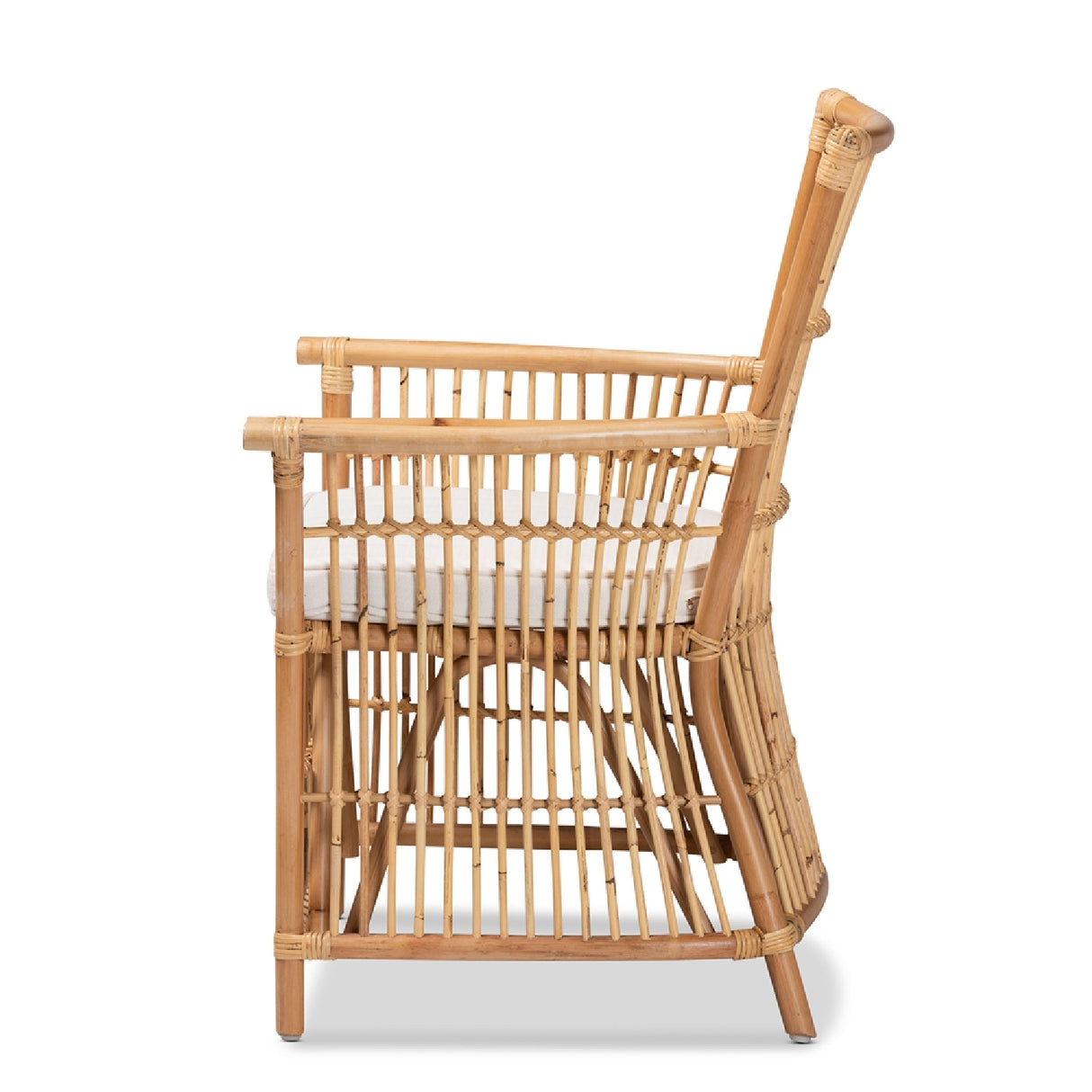 Modern European furniture - Padded Seat Rattan Accent Chair - www.oroa.com