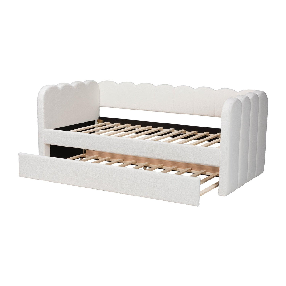 Modern European furniture - Cream Fabric Scalloped Daybed - www.oroa.com