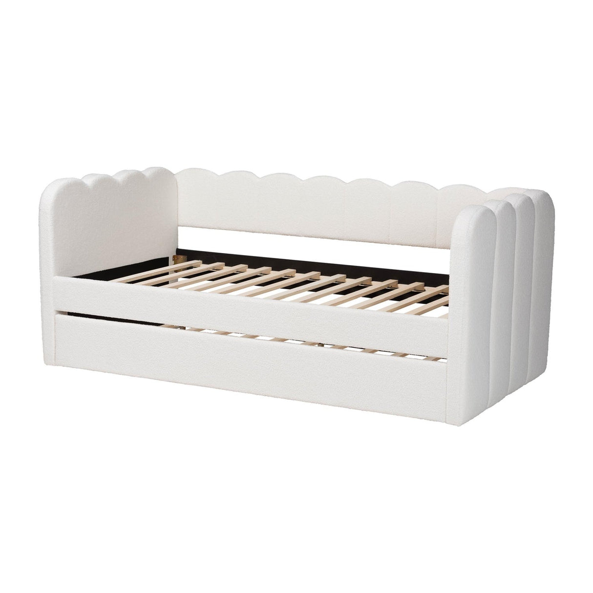 Modern European furniture - Cream Fabric Scalloped Daybed - www.oroa.com