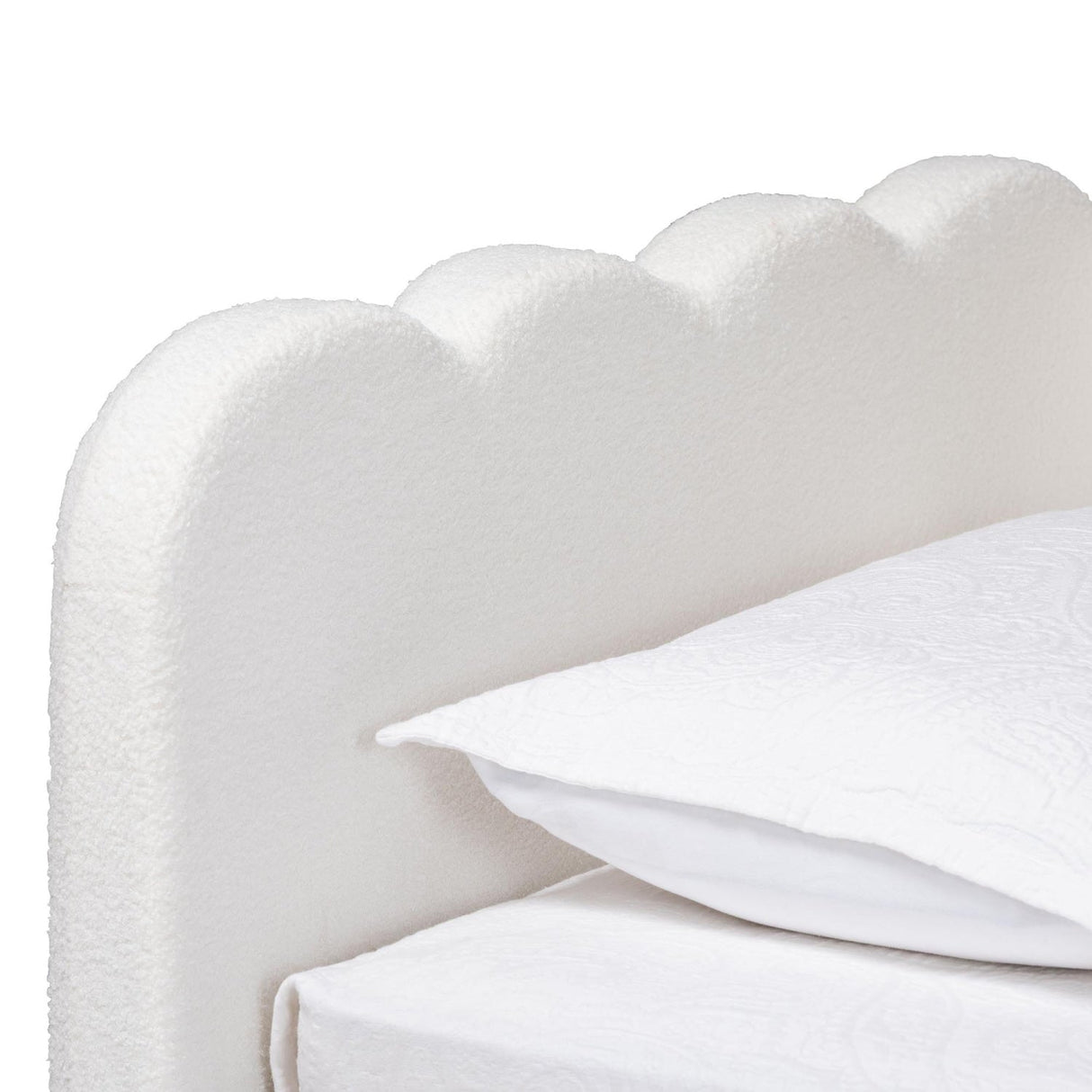 Modern European furniture - Cream Fabric Scalloped Daybed - www.oroa.com