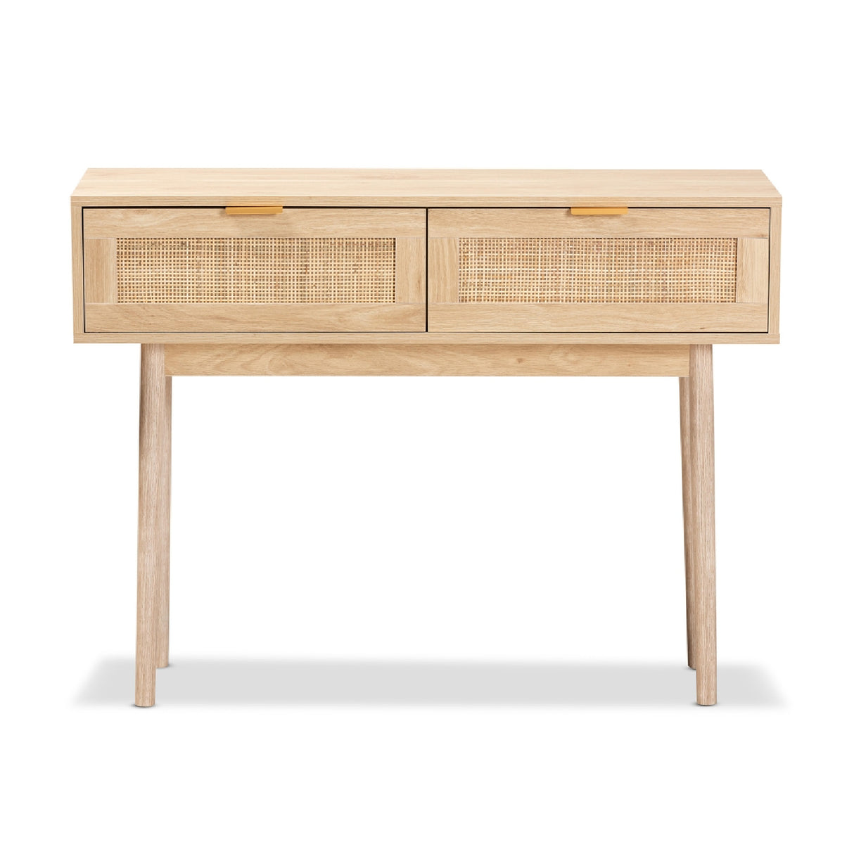 Oak 2-Drawer Console Table – Baird – front view