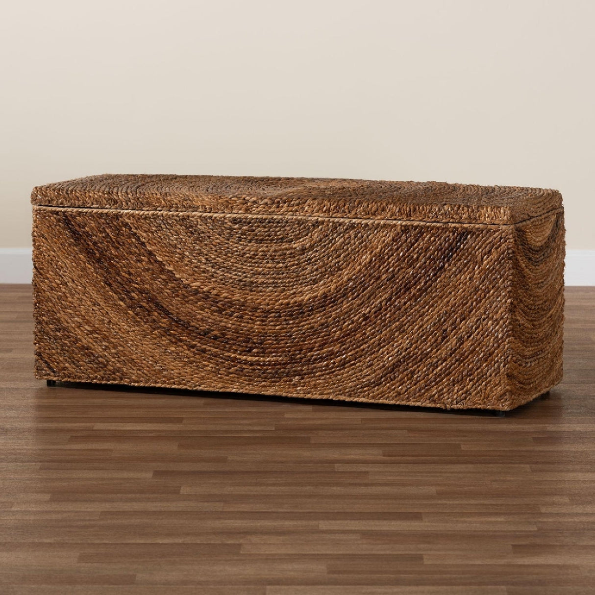 Modern European furniture - Handwoven Seagrass Storage Bench - www.oroa.com