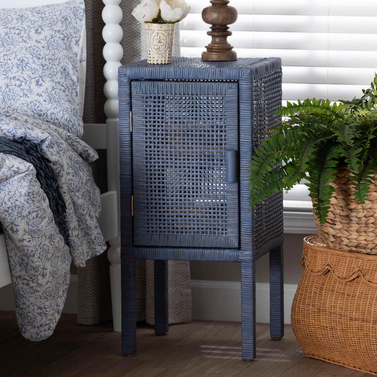 Modern European furniture - Handwoven Rattan Bedside Table - www.oroa.com