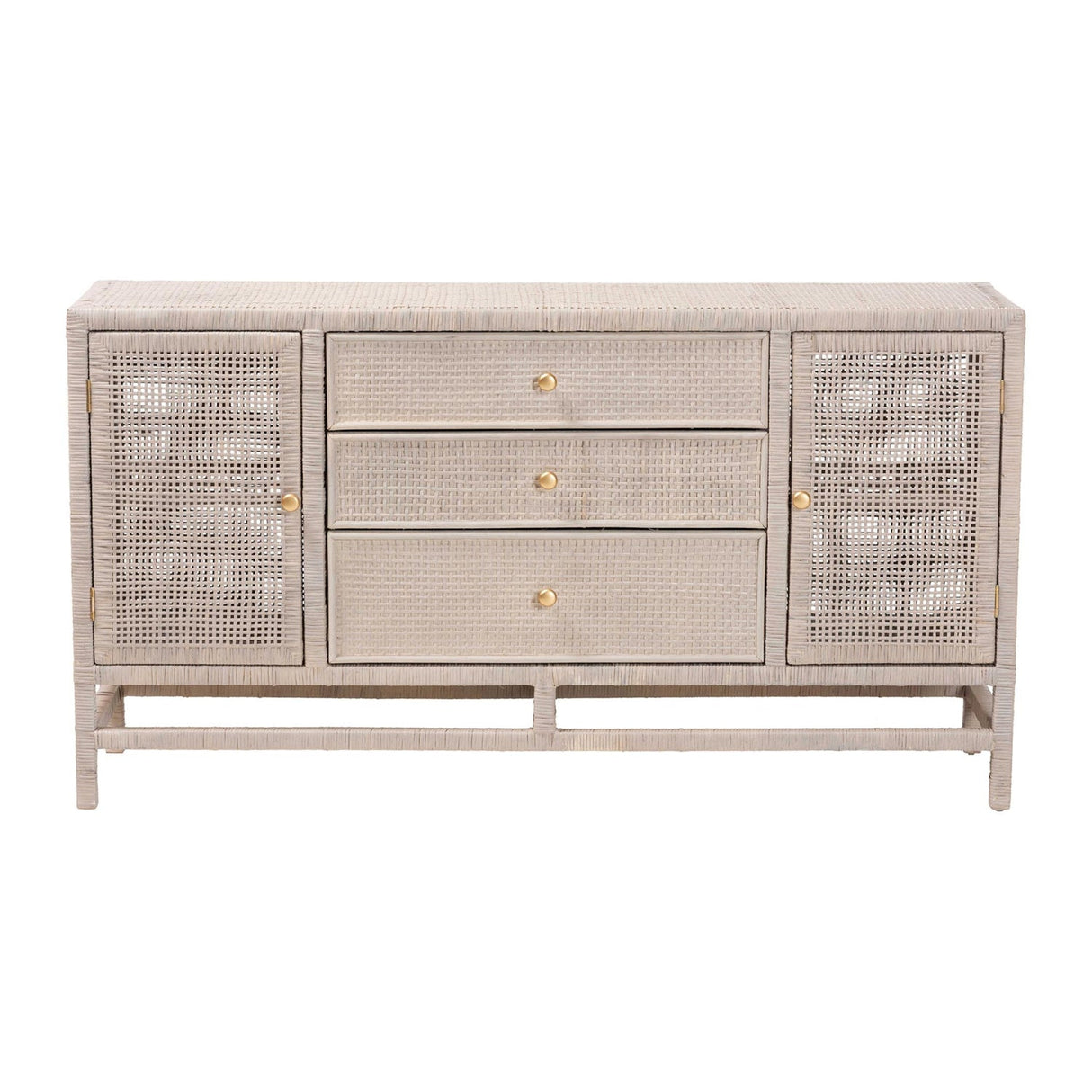 Modern European furniture - Gray Rattan 3-Drawer Cabinet - www.oroa.com