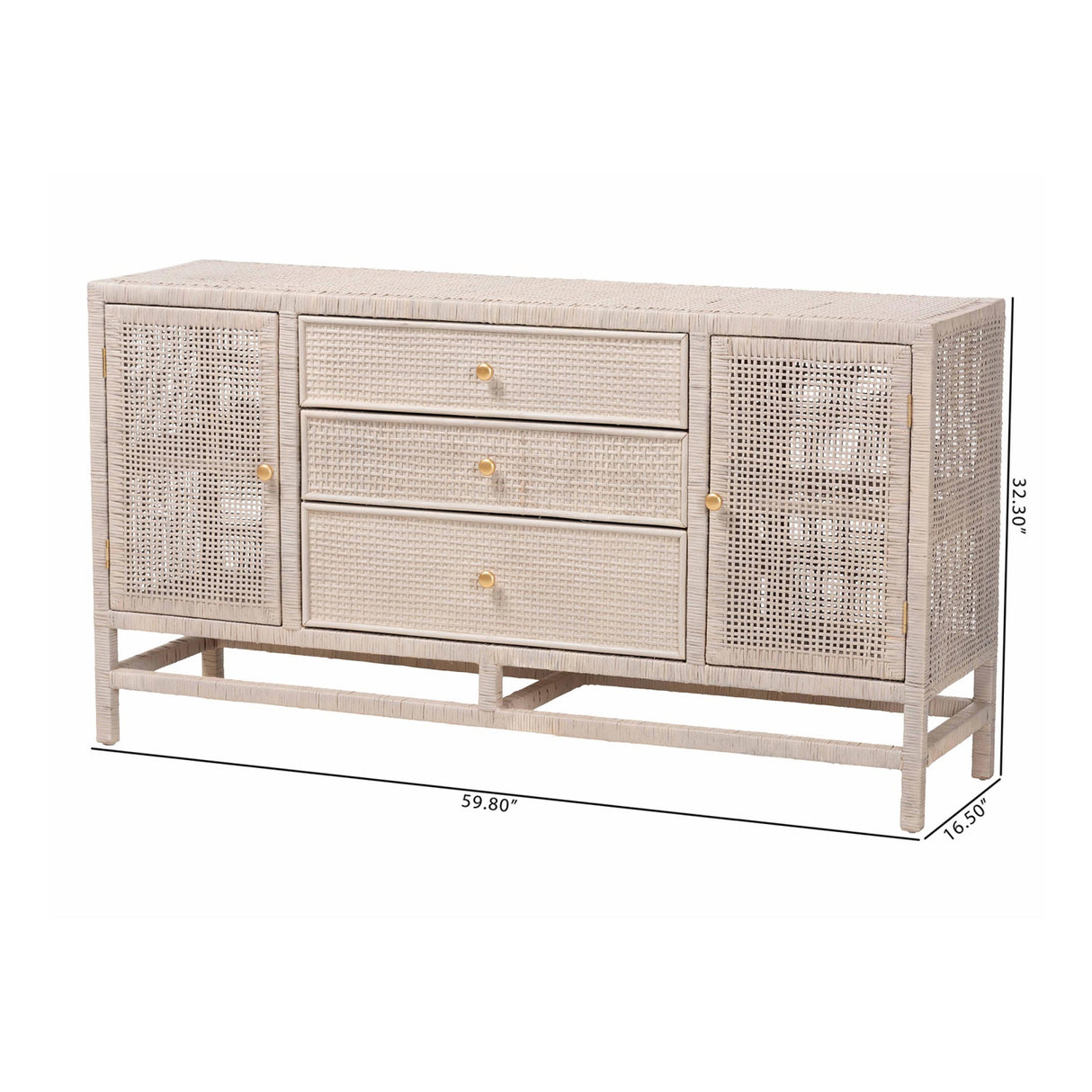 Modern European furniture - Gray Rattan 3-Drawer Cabinet - www.oroa.com | Oroa.com