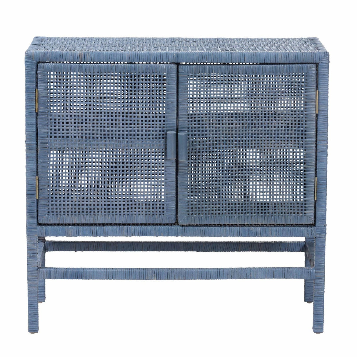 Modern European furniture - Blue Rattan 2-Door Cabinet - www.oroa.com