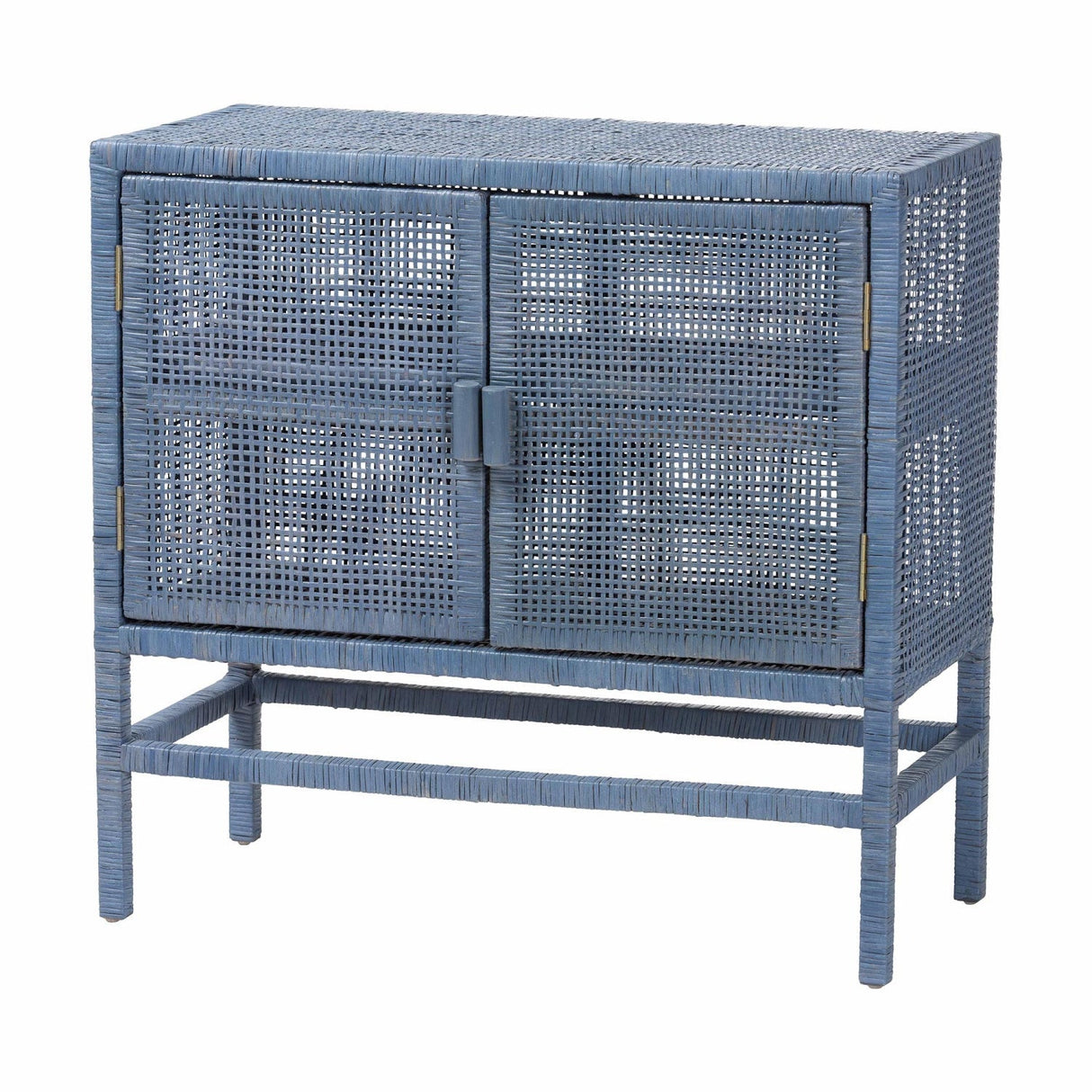 Modern European furniture - Blue Rattan 2-Door Cabinet - www.oroa.com